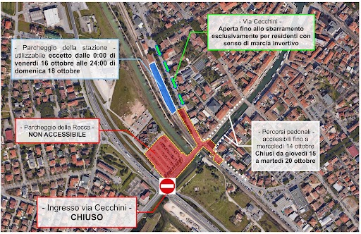 Dal 12 al 20 ottobre modifiche alla viabilità per il Cantiere del Ponte del Gatto