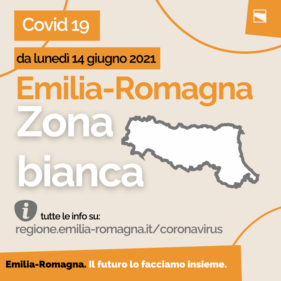 Da lunedì 14 giugno Emilia-Romagna in zona bianca